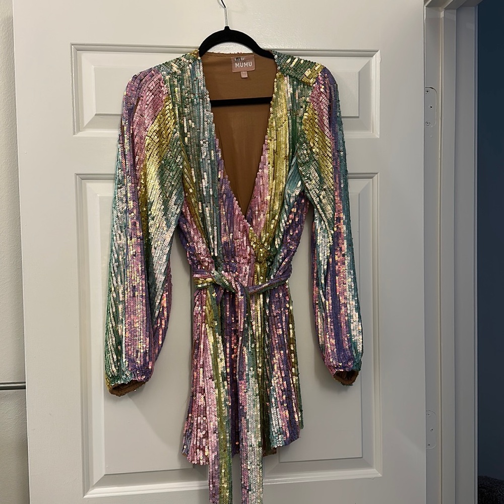 Show Me Your Mumu Wear Me Out Dress in Rainbow Stripes